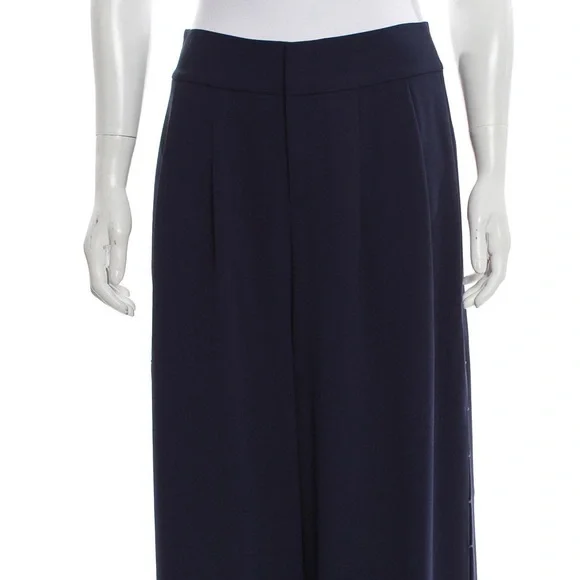 ALICE + OLIVIA High-Rise Navy Blue Wide-Leg Pants - Picture 4 of 8